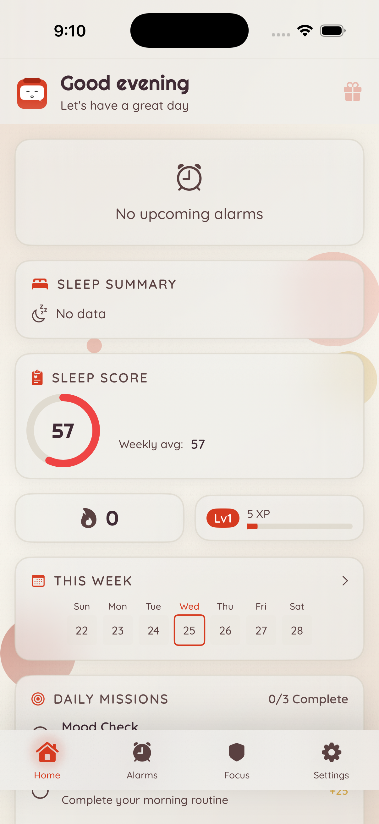 WakeAct sleep tracking with sleep score