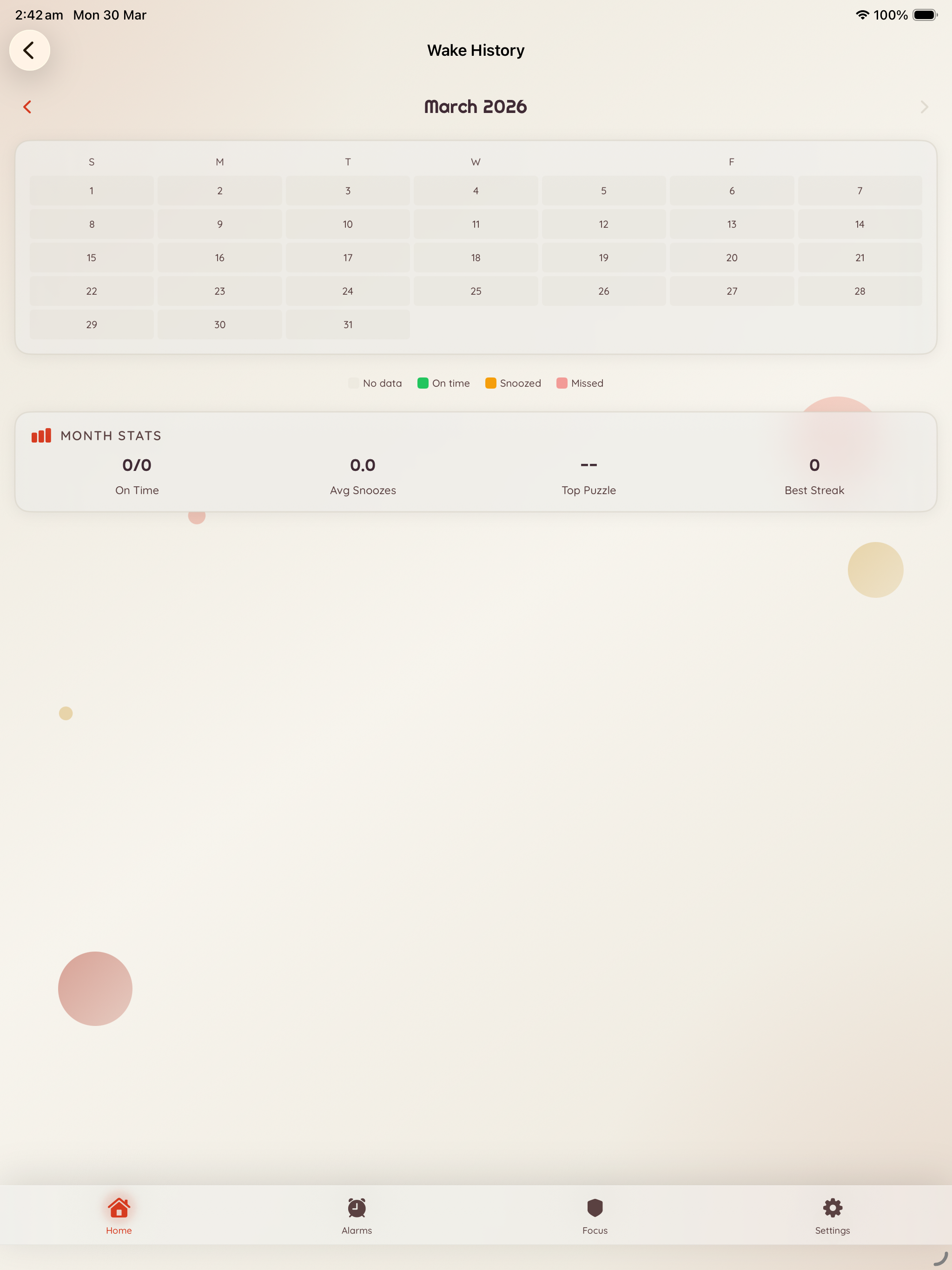 iPad — Focus tab with Screen Time access and app blocking